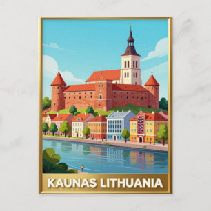 Carte Postale Voyage au château de Kaunas sur la rivière Nemunas