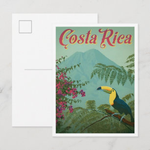 Carte Postale Voyage au Costa Rica vintage 
