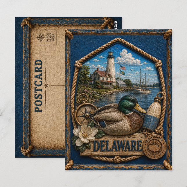 Carte Postale Voyage au Delaware à l'ancienne (Devant / Derrière)
