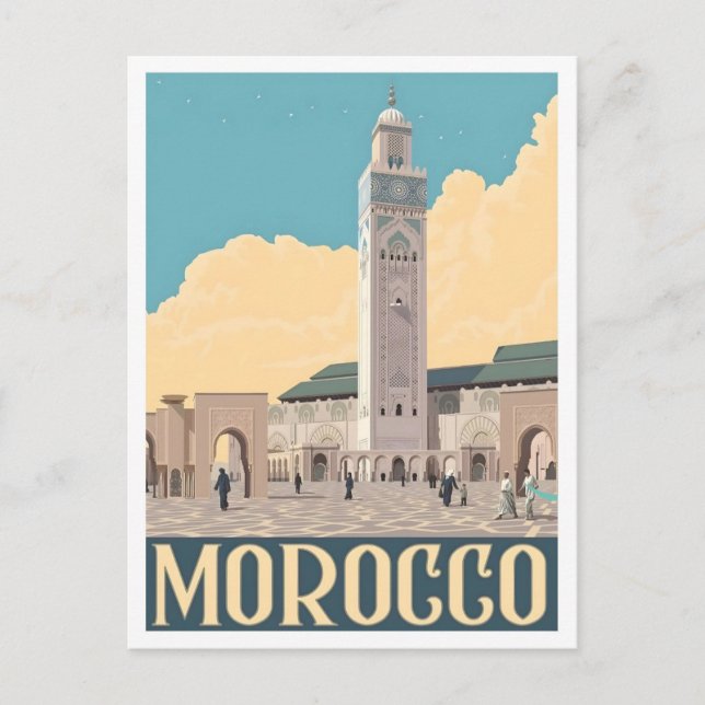 Carte Postale Voyage au Maroc Vintage  (Devant)