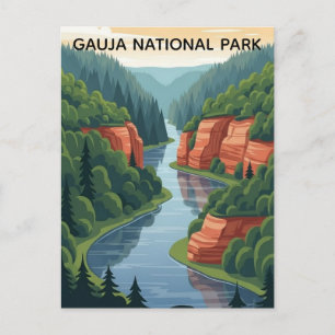 Carte Postale Voyage au parc national de Gauja en Lettonie