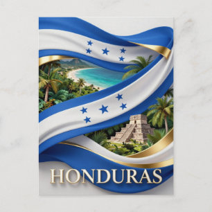 Carte Postale Voyage au patrimoine du drapeau du HONDURAS