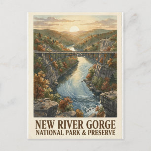 Carte Postale Voyage au pont du parc national de New River Gorge