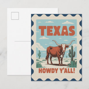 Carte Postale Voyage au Texas USA Vintage