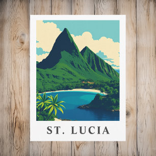 Carte Postale Voyage aux Caraïbes à Sainte-Lucie Vintage