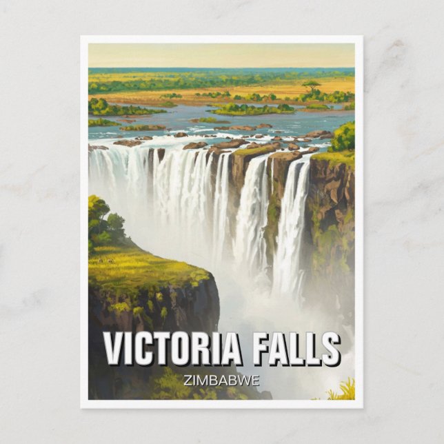 Carte Postale Voyage aux Chutes Victoria Zimbabwe (Devant)
