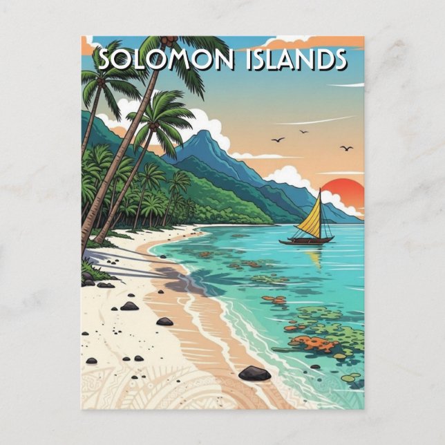 Carte Postale Voyage aux Îles Salomon (Devant)