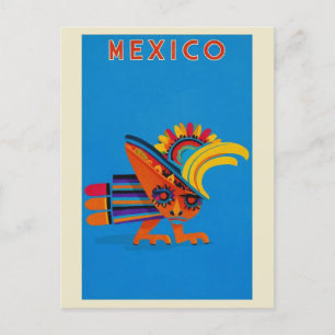 Carte Postale Voyage aux oiseaux colorés au Mexique vintage