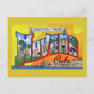 Carte Postale Voyage Cuba vintage - Salutations de La Havane