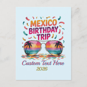 Carte Postale Voyage d'anniversaire au Mexique Équipe d'annivers