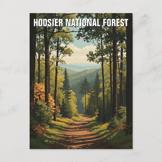 Carte Postale Voyage dans la forêt nationale d'Indiana Hoosier (Devant)