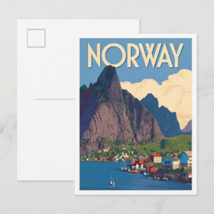 Carte Postale Voyage dans l'art vintage norvégien