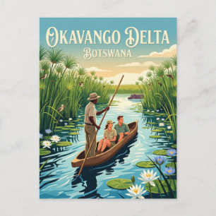 Carte Postale Voyage dans le Delta du Mokoro au Botswana