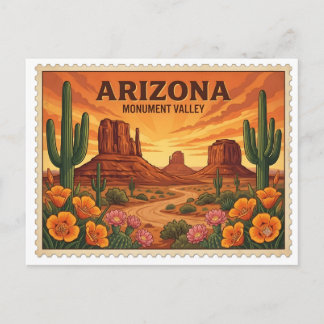 Carte Postale Voyage dans le désert de Monument Valley en Arizon
