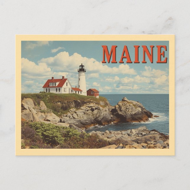 Carte Postale Voyage dans le Maine vintage (Devant)