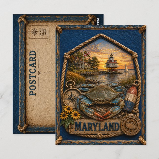 Carte Postale Voyage dans le Maryland d'antan (Devant / Derrière)
