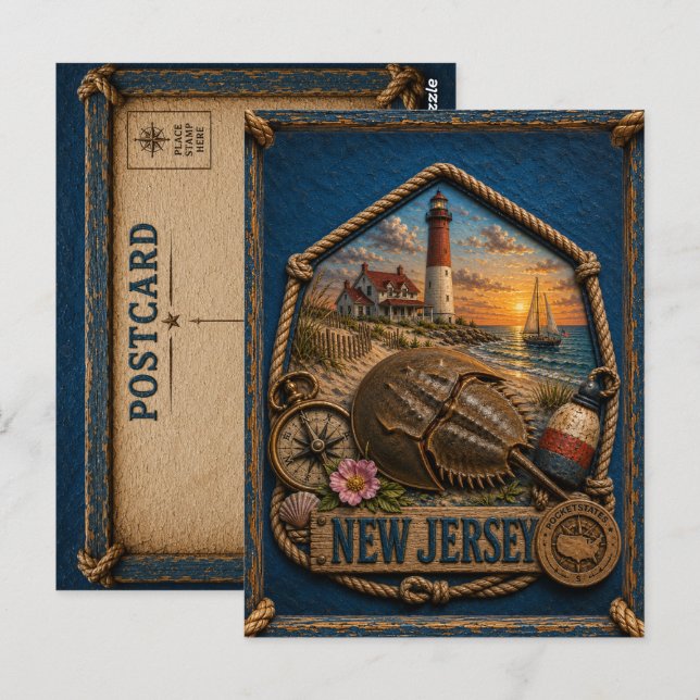 Carte Postale Voyage dans le New Jersey (Devant / Derrière)