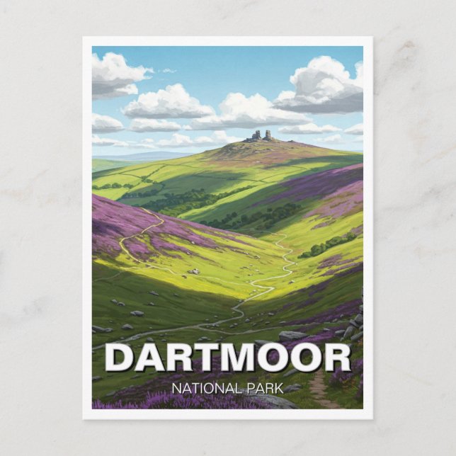 Carte Postale Voyage dans le parc national Dartmoor (Devant)