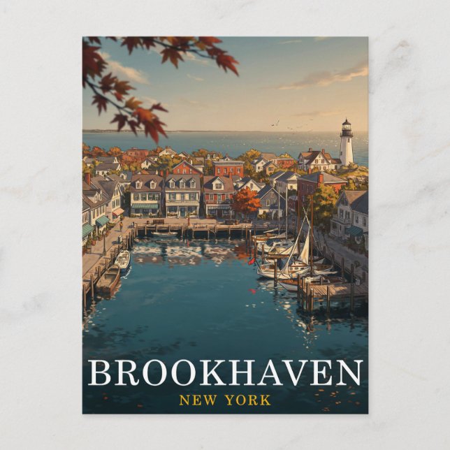 Carte Postale Voyage dans le port de Brookhaven NY (Devant)