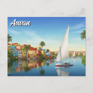 Carte Postale Voyage dans le village nubien d'Assouan en Égypte