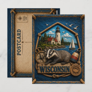 Carte Postale Voyage dans le Wisconsin vintage