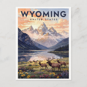 Carte Postale Voyage dans le Wyoming USA Vintage