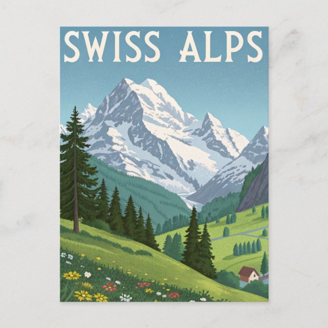 Carte Postale Voyage dans les Alpes suisses (Devant)