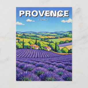 Carte Postale Voyage dans les champs de lavande de Provence Fran
