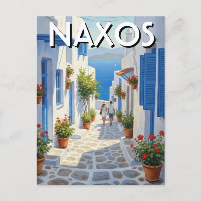 Carte Postale Voyage dans les îles grecques de Naxos (Devant)