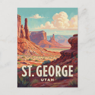 Carte Postale Voyage dans les rochers rouges de St. George Utah