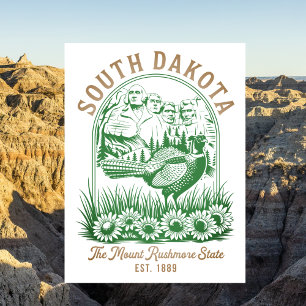 Carte Postale Voyage dans l'État du Mont Rushmore du Dakota du S