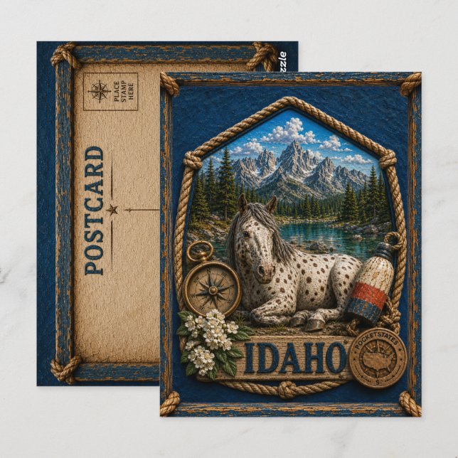 Carte Postale Voyage dans l'Idaho Vintage (Devant / Derrière)