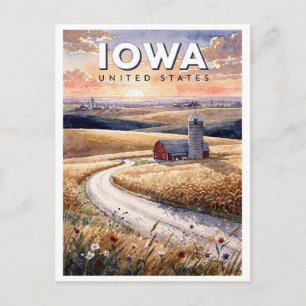 Carte Postale Voyage dans l'Iowa USA Vintage