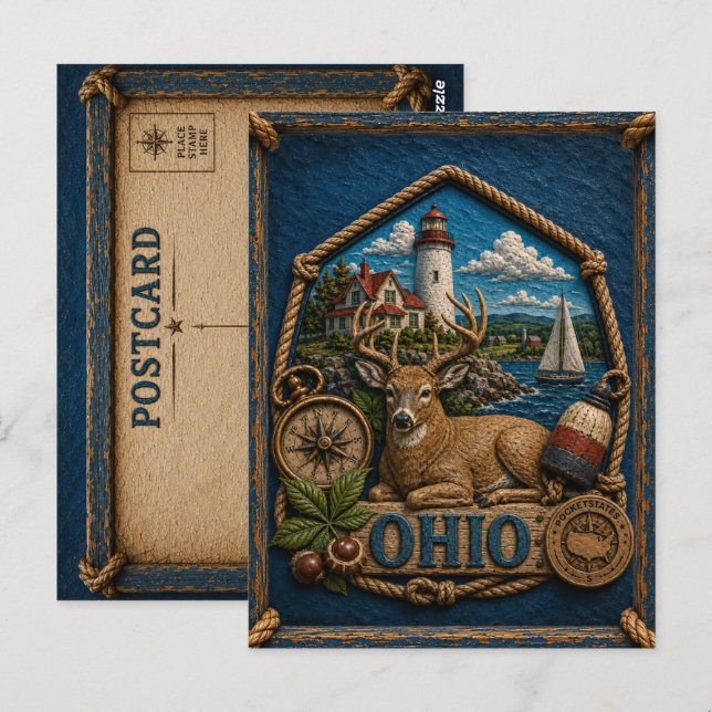 Carte Postale Voyage dans l'Ohio vintage (Devant / Derrière)