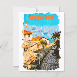 Carte Postale Voyage d'aquarelle balkanique en Macédoine
