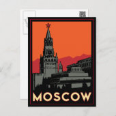 Carte Postale voyage d'art déco de Moscou Russie le Kremlin (Devant / Derrière)