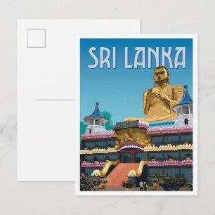 Carte Postale Voyage d'art vintage au Sri Lanka