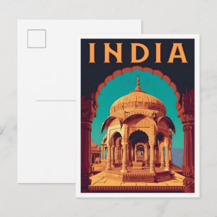 Carte Postale Voyage d'art vintage en Inde