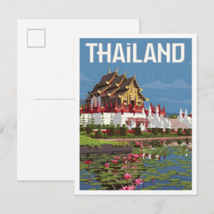 Carte Postale Voyage d'art vintage en Thaïlande