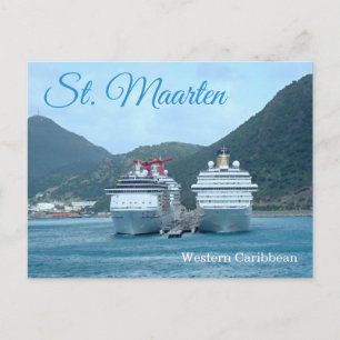 Carte Postale Voyage de bateau de croisière à St. Maarten pittor