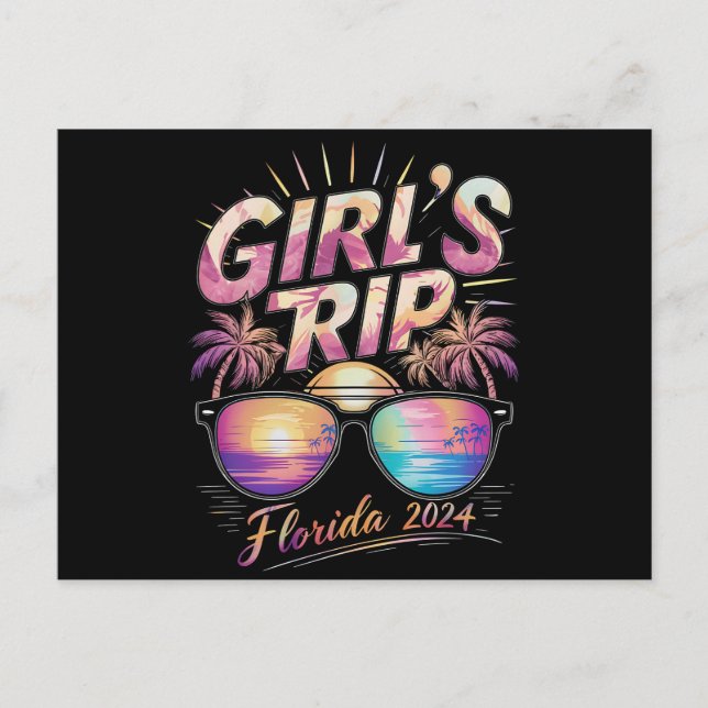 Carte Postale Voyage de filles Floride 2024 Été Week-end de plag (Devant)