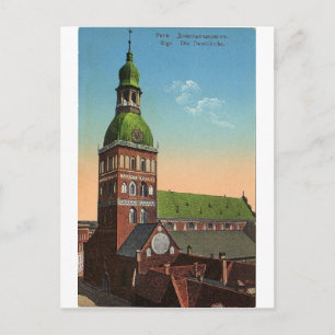 Carte postale voyage de la cathédrale de Riga