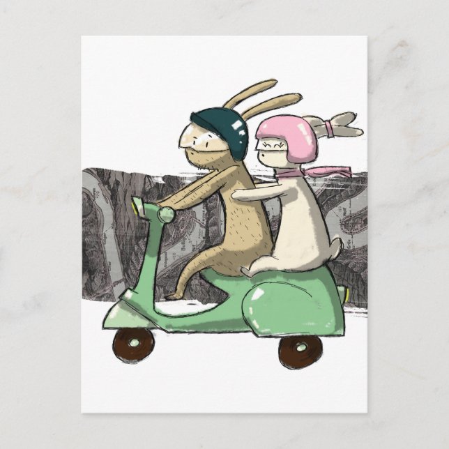 Carte Postale Voyage de lapins (Devant)