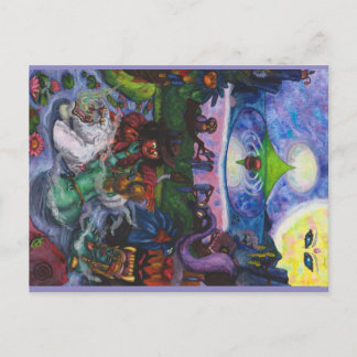 Carte Postale Voyage de peinture à l'aquarelle Eros Lionne Pyram