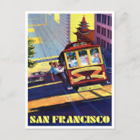 Carte postale voyage de San Francisco funiculaire
