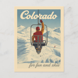 Carte Postale Voyage de ski vintage au Colorado
