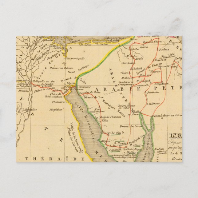 Carte Postale Voyage des Israelites depuis leur sortie d'Egypte (Devant)