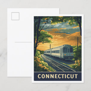Carte Postale Voyage d'illustration Vintage Connecticut USA