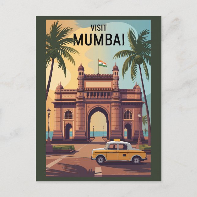 Carte Postale Voyage d'illustrations à Mumbai India Gateway of I (Devant)