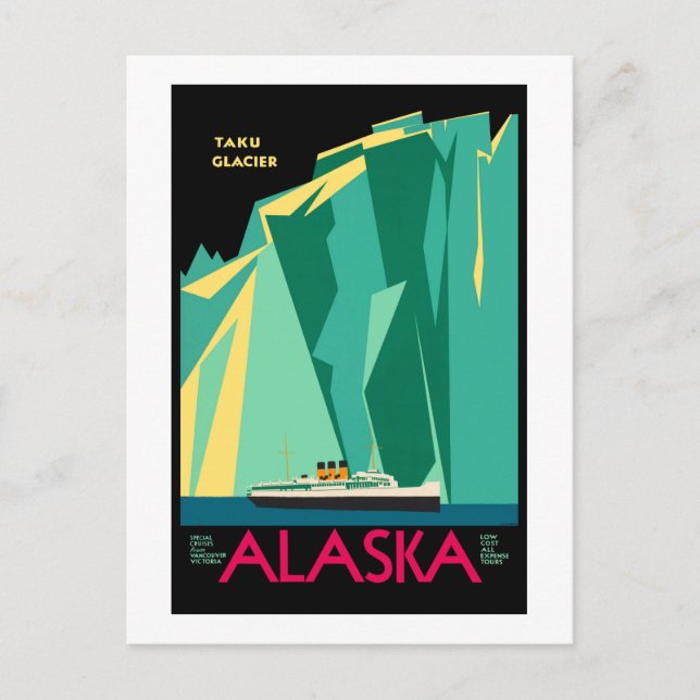 Carte Postale Voyage en Alaska AK Taku Glacier Croisières spécia (Devant)